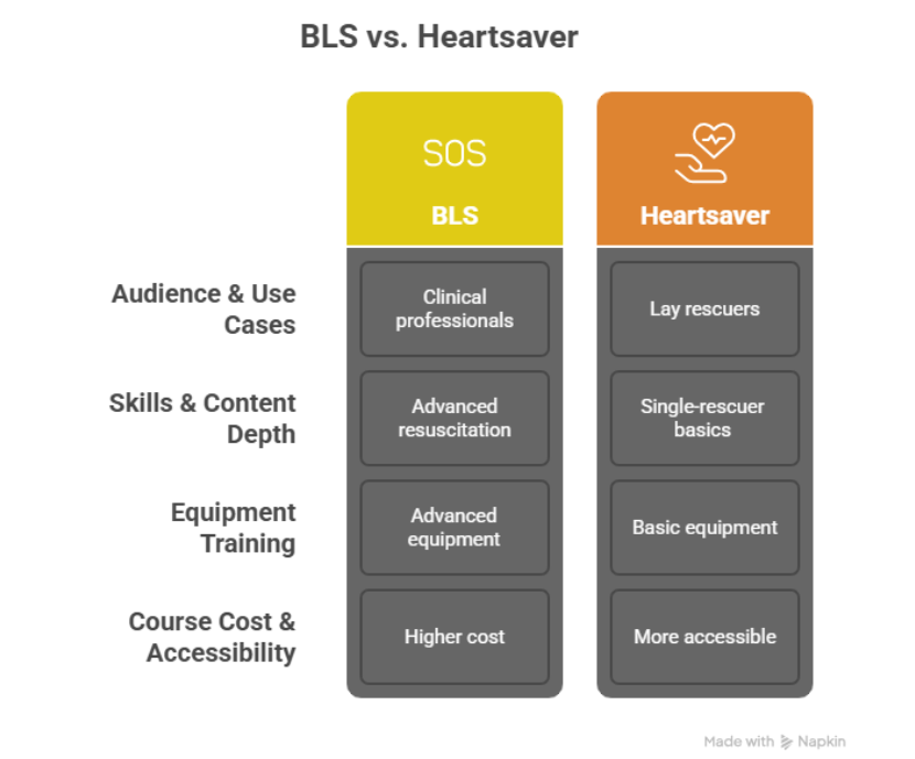 Key Differences Between BLS and Heartsaver