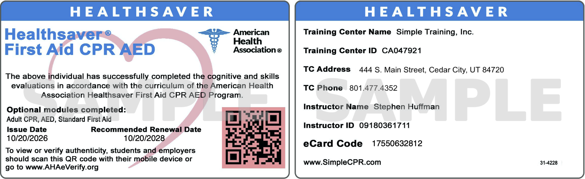 Sample Cards